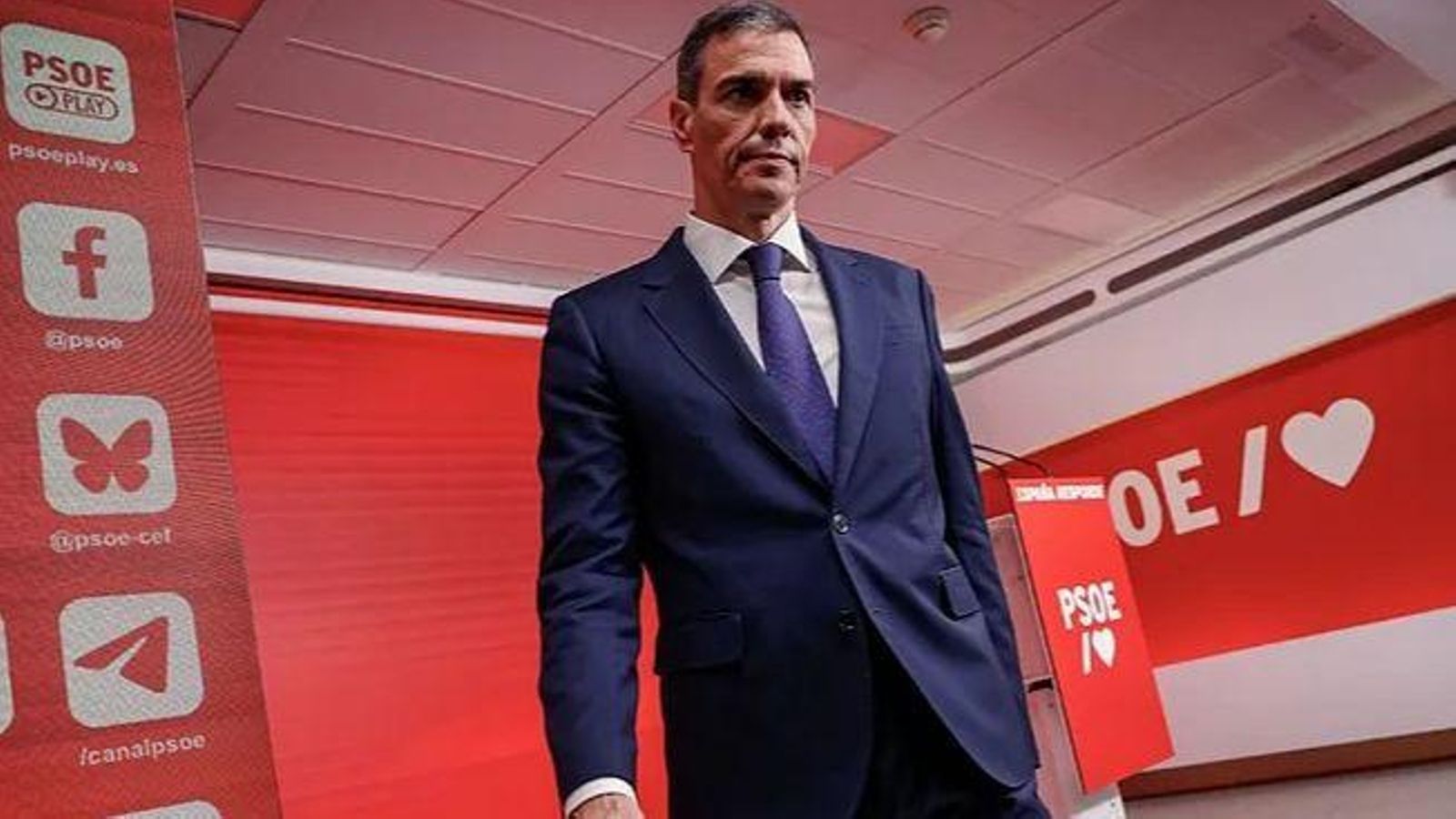 Pedro Sánchez en un acte del PSOE