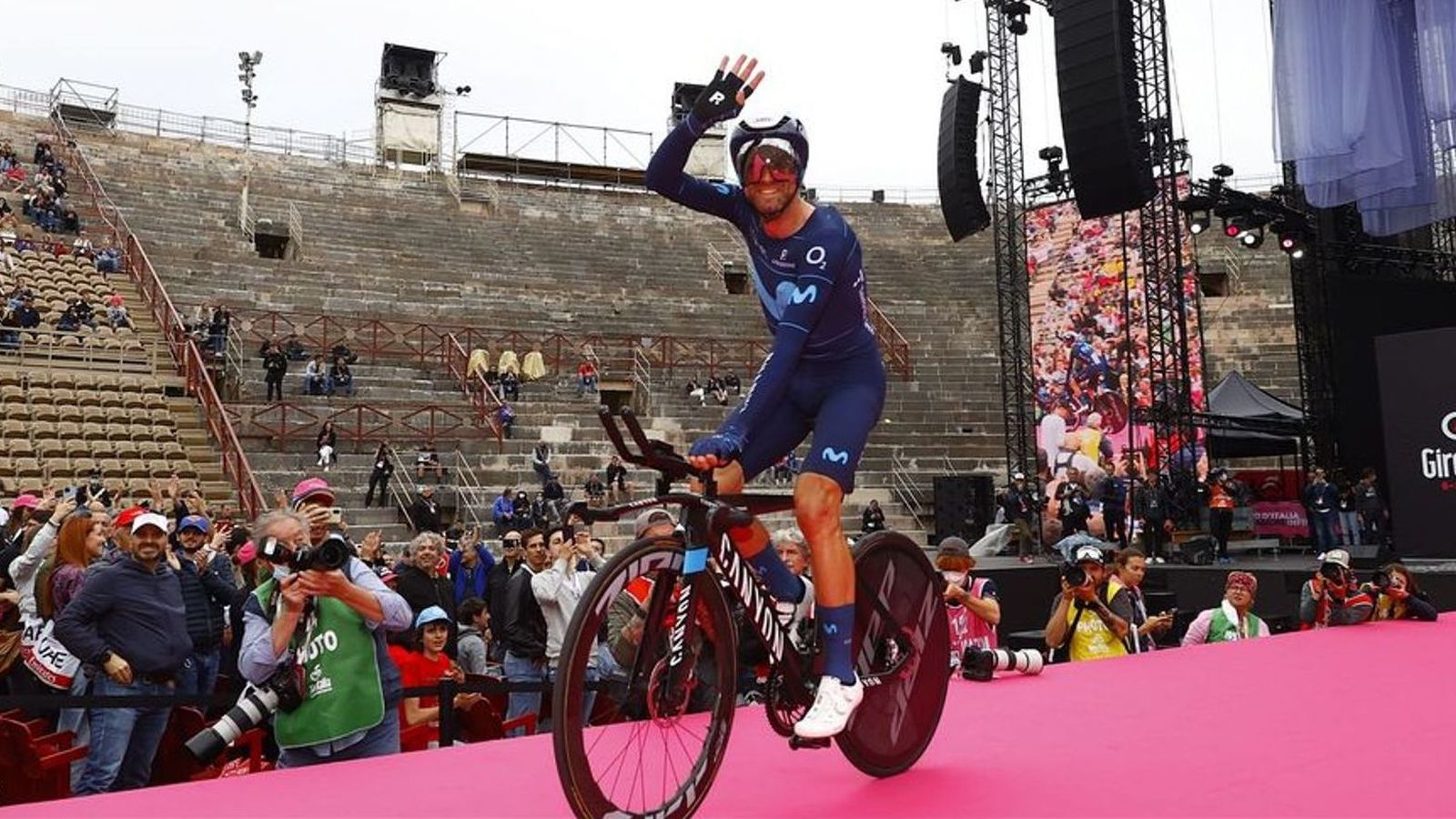 Valverde, durant l'última edició del Giro / Twitter: @alejanvalverde