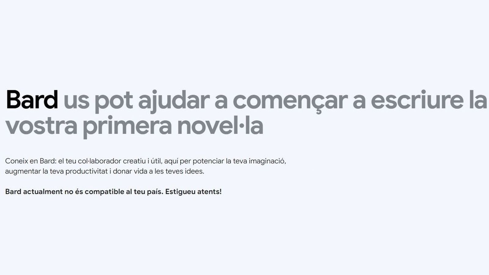 La plataforma d'Intel·ligència Artificial de Google, Bard