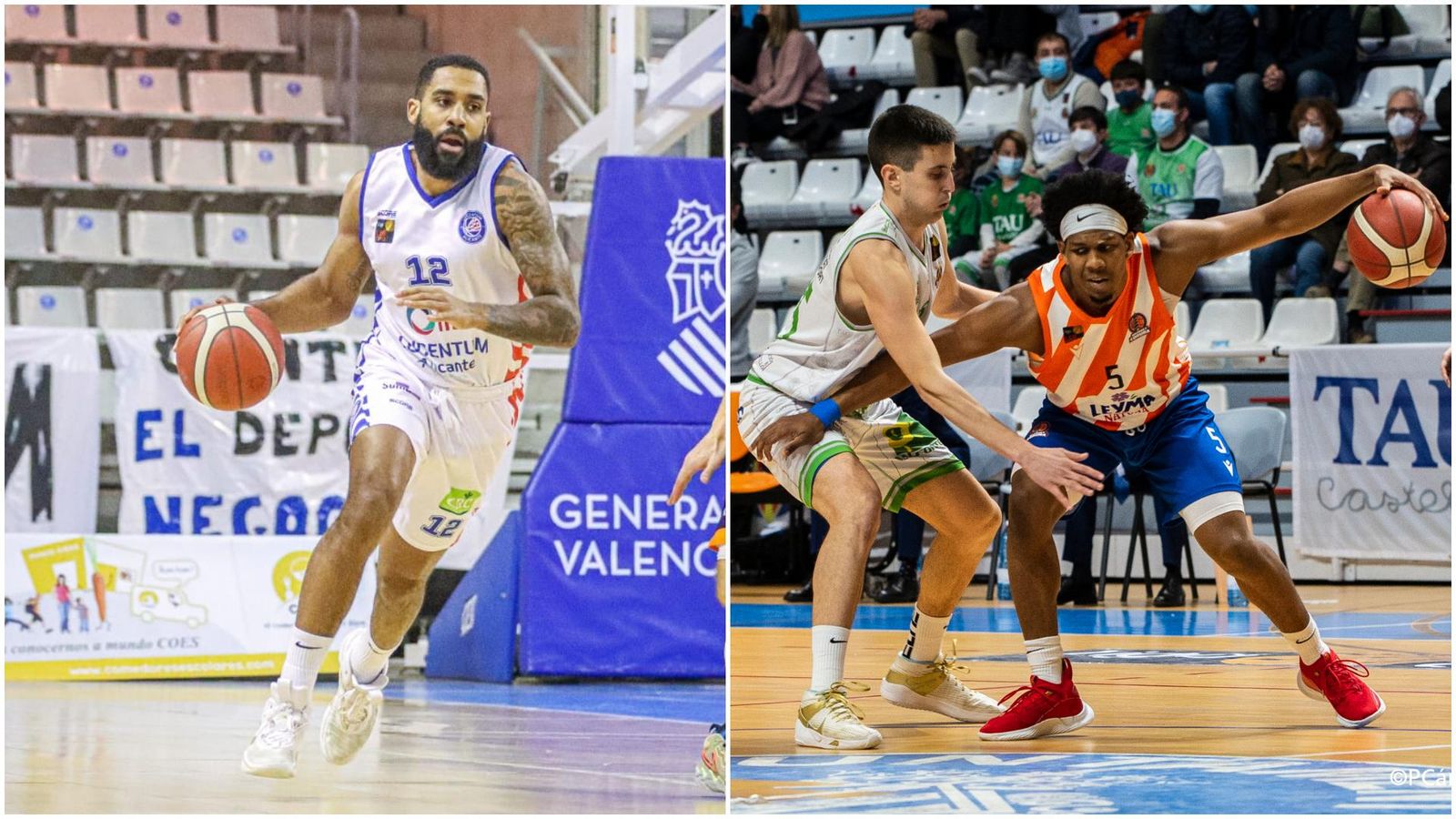Simmons, del Lucentum, i Joel Sabaté, del TAU Simmons, del Lucentum, i Joel Sabaté, del TAU