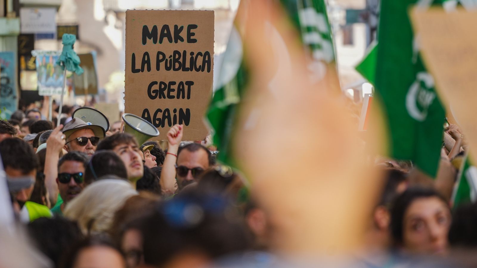 Una de les  protestes de professorat, durant la vaga educativa