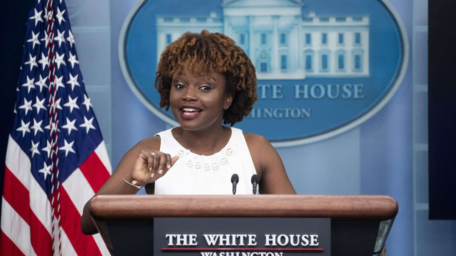 Karine Jean-Pierre, durant un acte amb la premsa a la Casa Blanca
