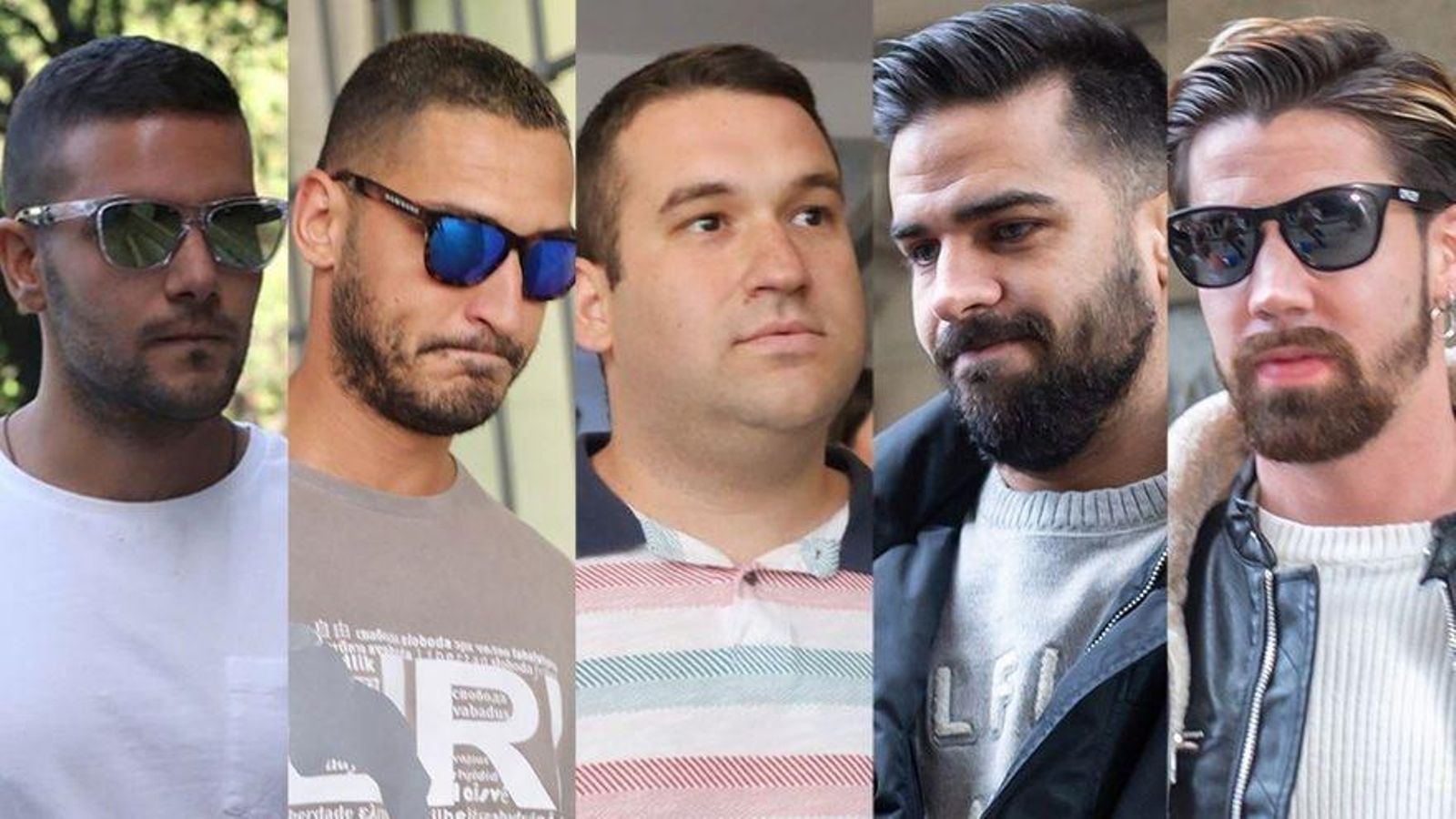 Els membres de La Manada d’esquerra a dreta: Ángel Boza, Antonio Jesús Cabezuelo, José Ángel Prenda, Antonio Manuel Guerrero i Jesús Escudero