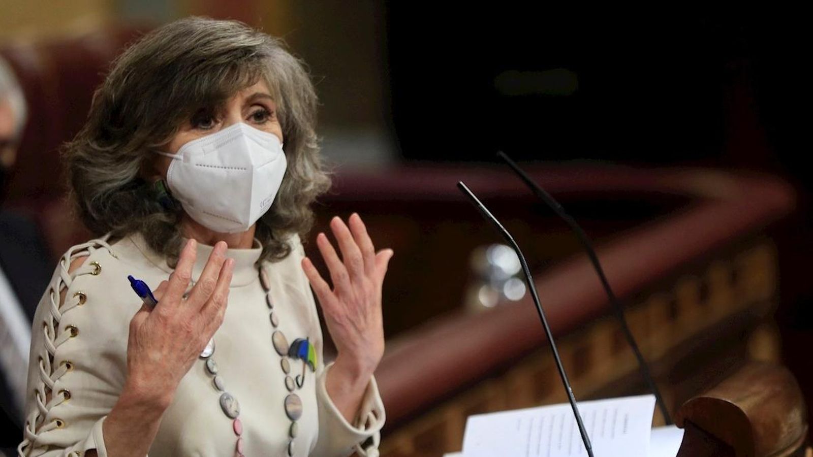 La diputada del PSOE, María Luisa Carcedo, durant la seua intervenció en el ple del Congrés