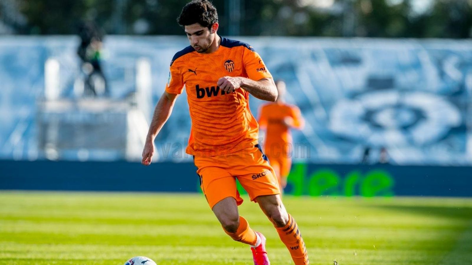 Guedes en una acció en l'últim partit contra el Reial Madrid