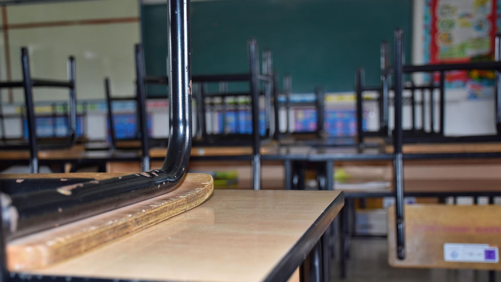 Classe d'una escola tancada per la pandèmia