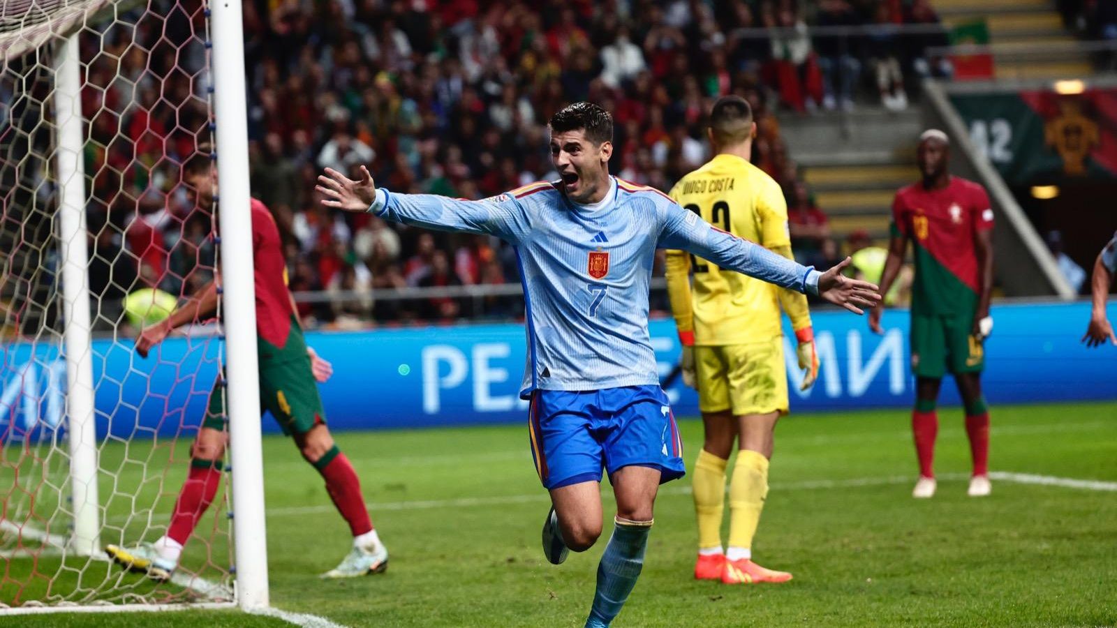 Morata celebra el gol davant Portugal