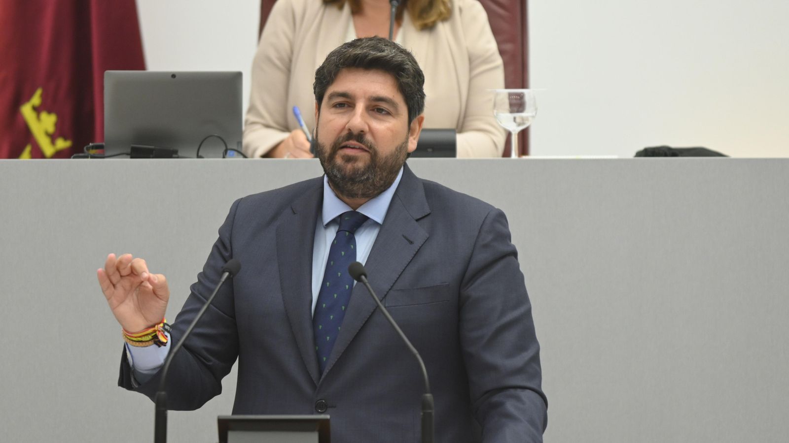 El candidat del PP, Fernando López Miras, en la primera sessió d'investidura El candidat del PP, Fernando López Miras, en la primera sessió d'investidura