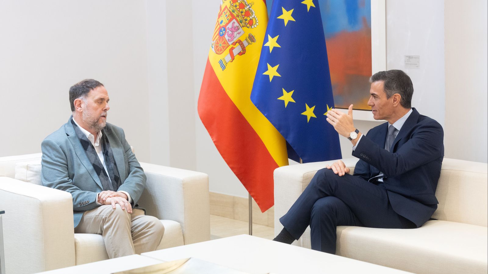 El president del govern espanyol i el líder d'ERC, a la Moncloa