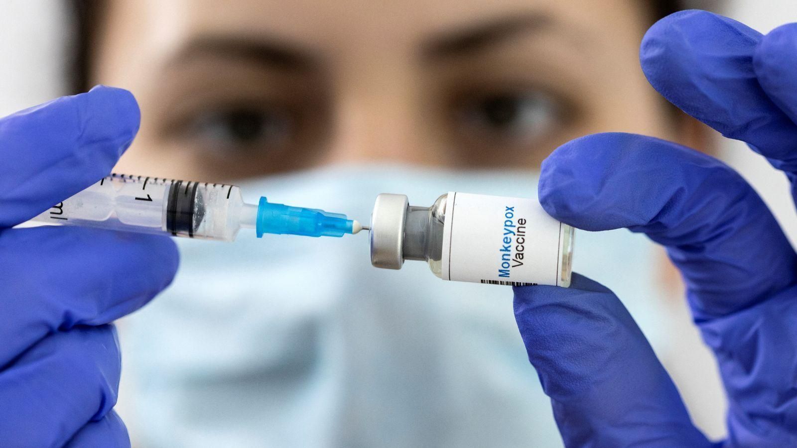 Una sanitària sosté una vacuna contra la pigota