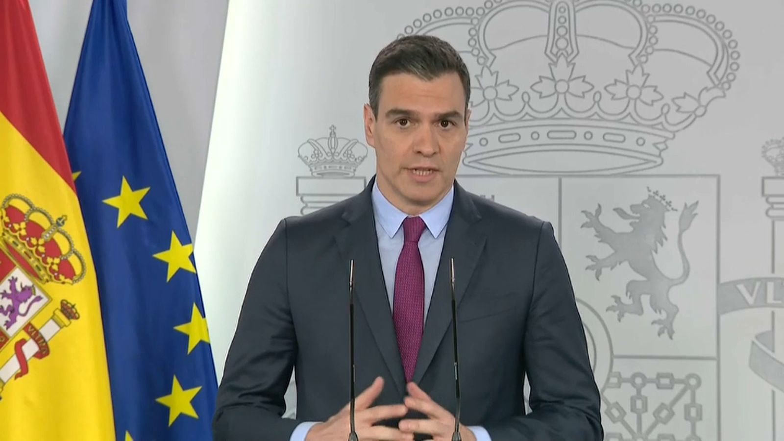 El president del govern espanyol Pedro Sánchez en una compareixença del passat dissabte
