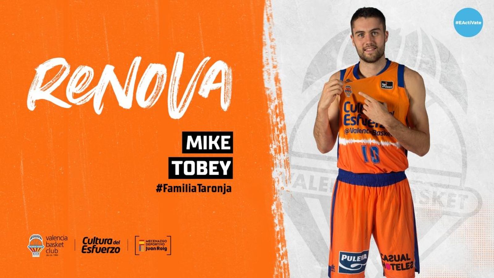 El València Basket anuncia la renovació del pivot nord-americà fins al juny de 2022