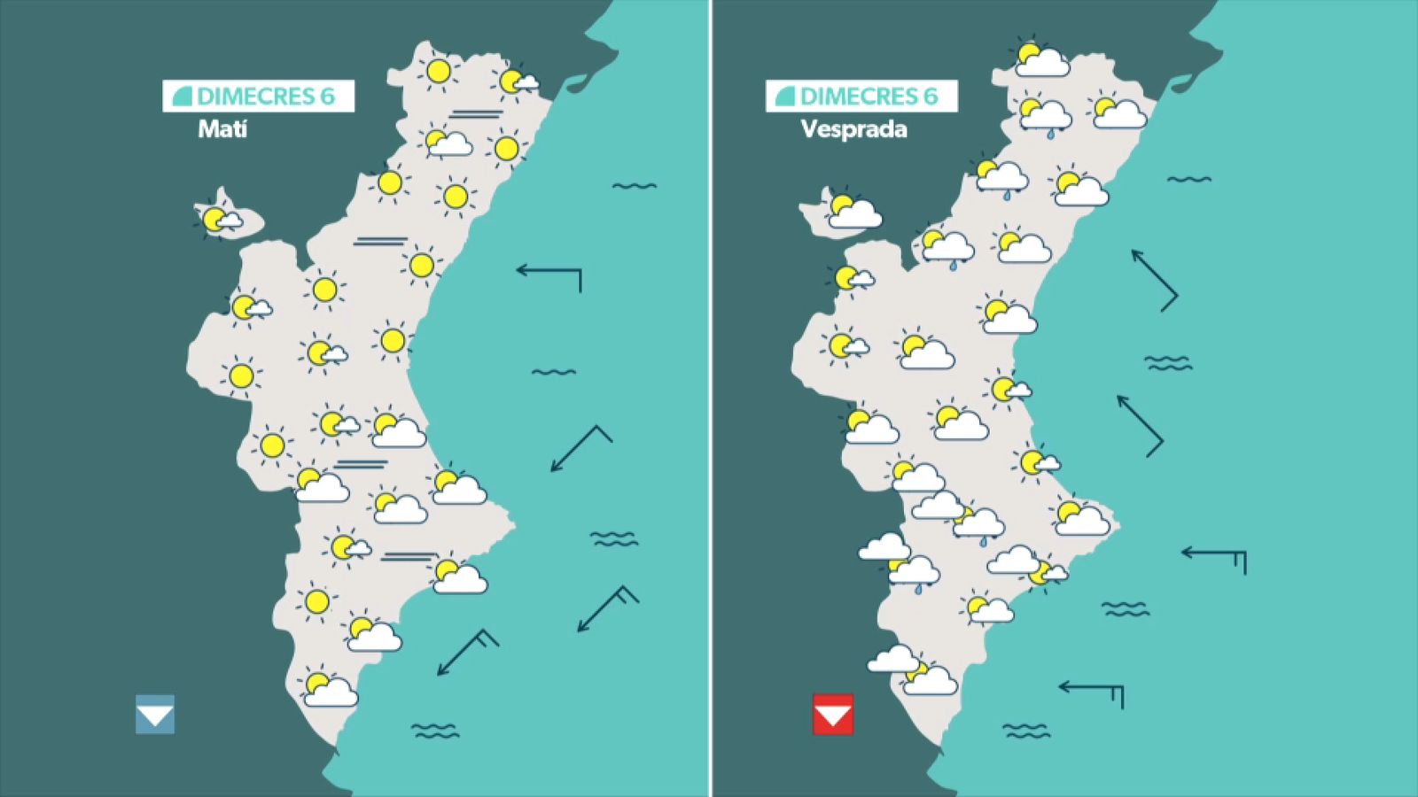 La previsió dimecres 6 de maig