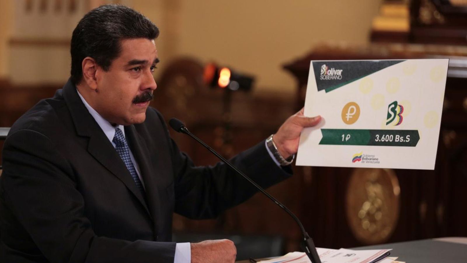 El president de Veneçuela, durant una trobada amb els seus ministres al palau de Miraflores