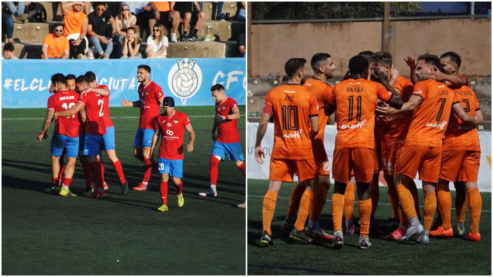 L'Atlètic Saguntí i l'Atzeneta celebren un gol