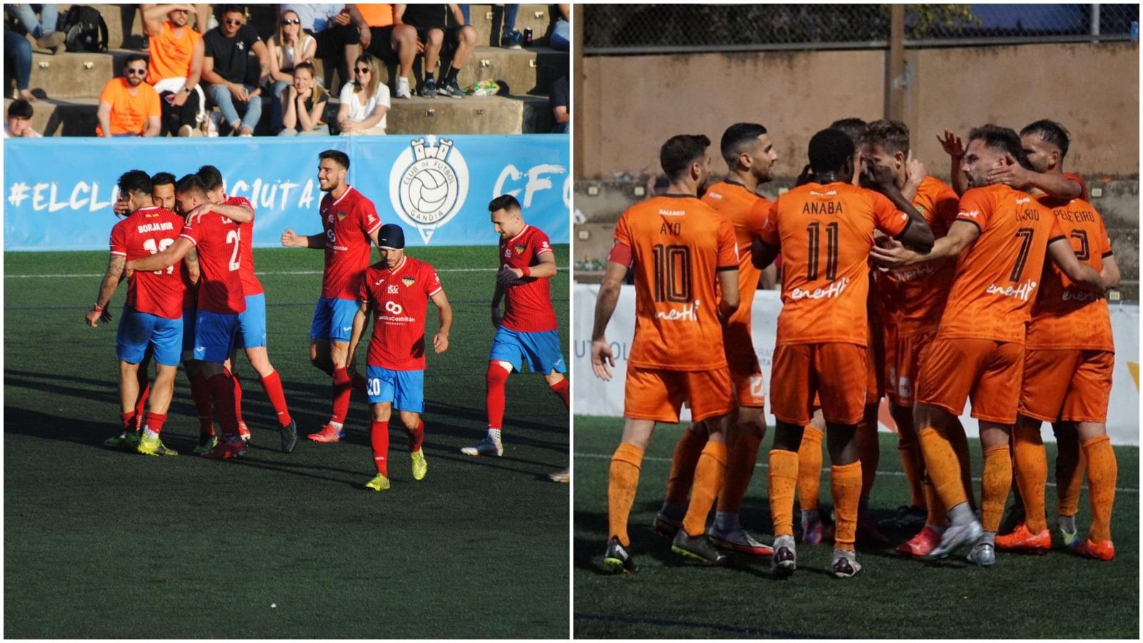 L'Atlètic Saguntí i l'Atzeneta celebren un gol