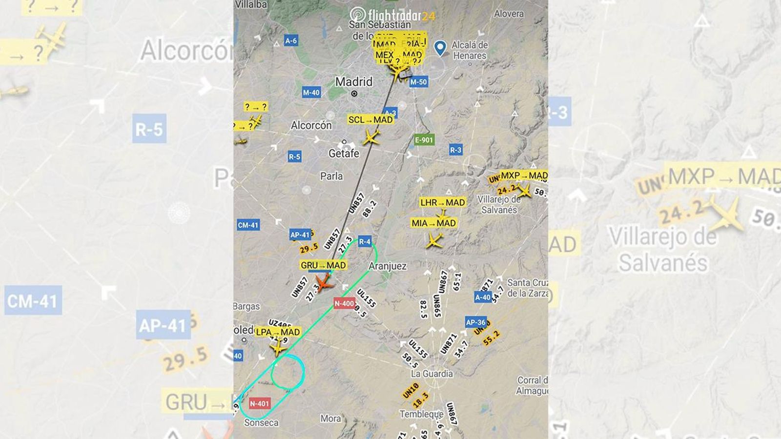 Moviment aeri a Madrid-Barajas aquest migdia