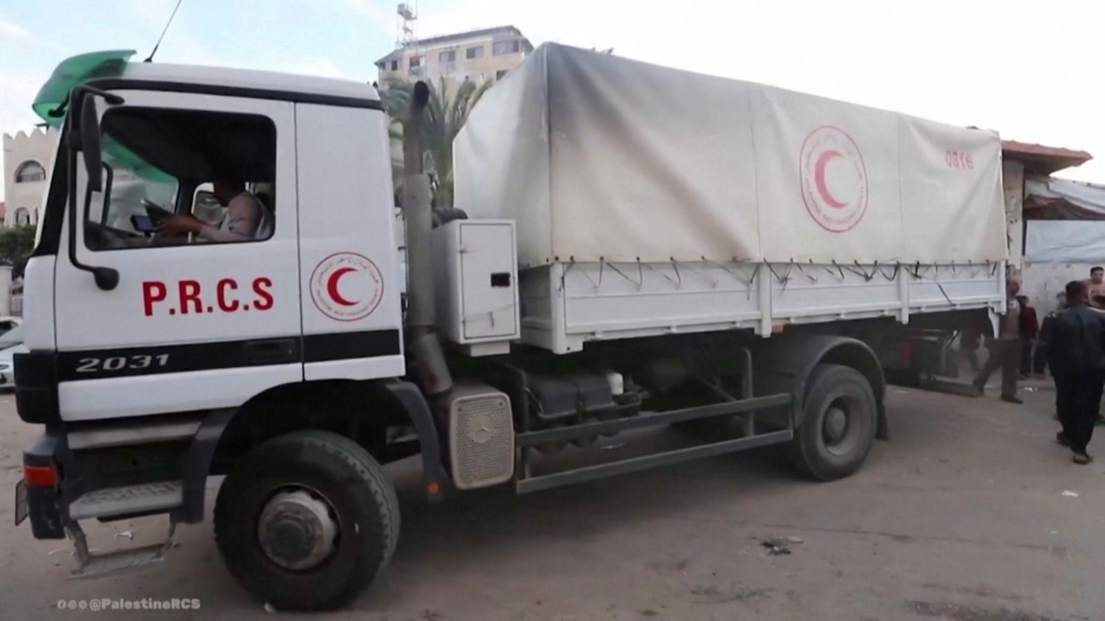 Un camió d'ajuda humanitaria a Gaza