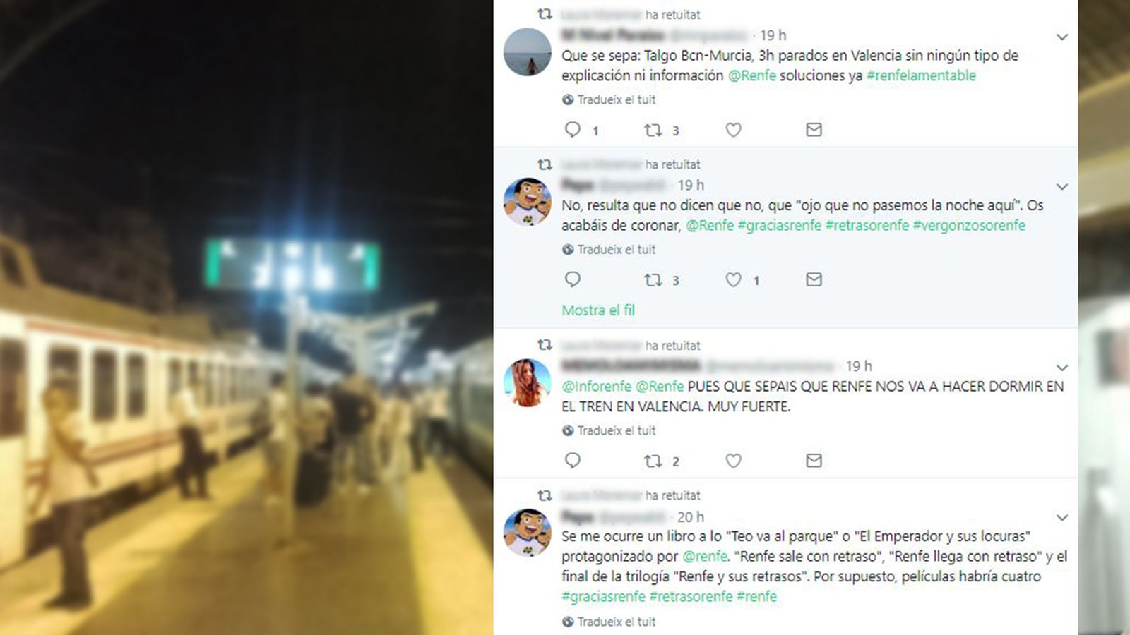 El Talgo que hauria d’haver arribat a les 22:30 hores a Alacant, a les 3 de la matinada encara estava a València