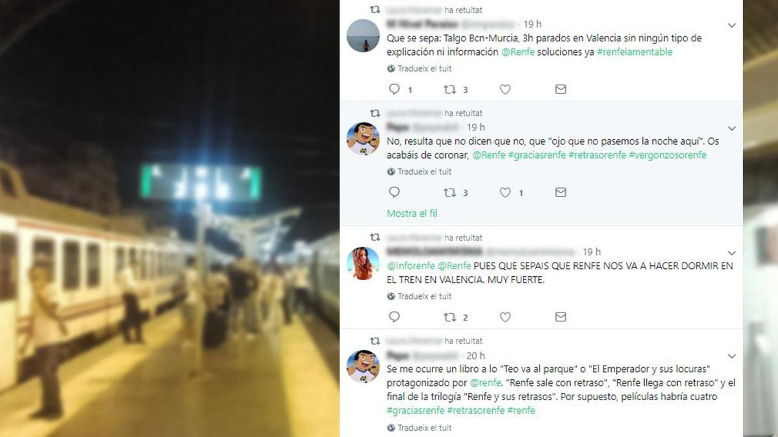 El Talgo que hauria d’haver arribat a les 22:30 hores a Alacant, a les 3 de la matinada encara estava a València