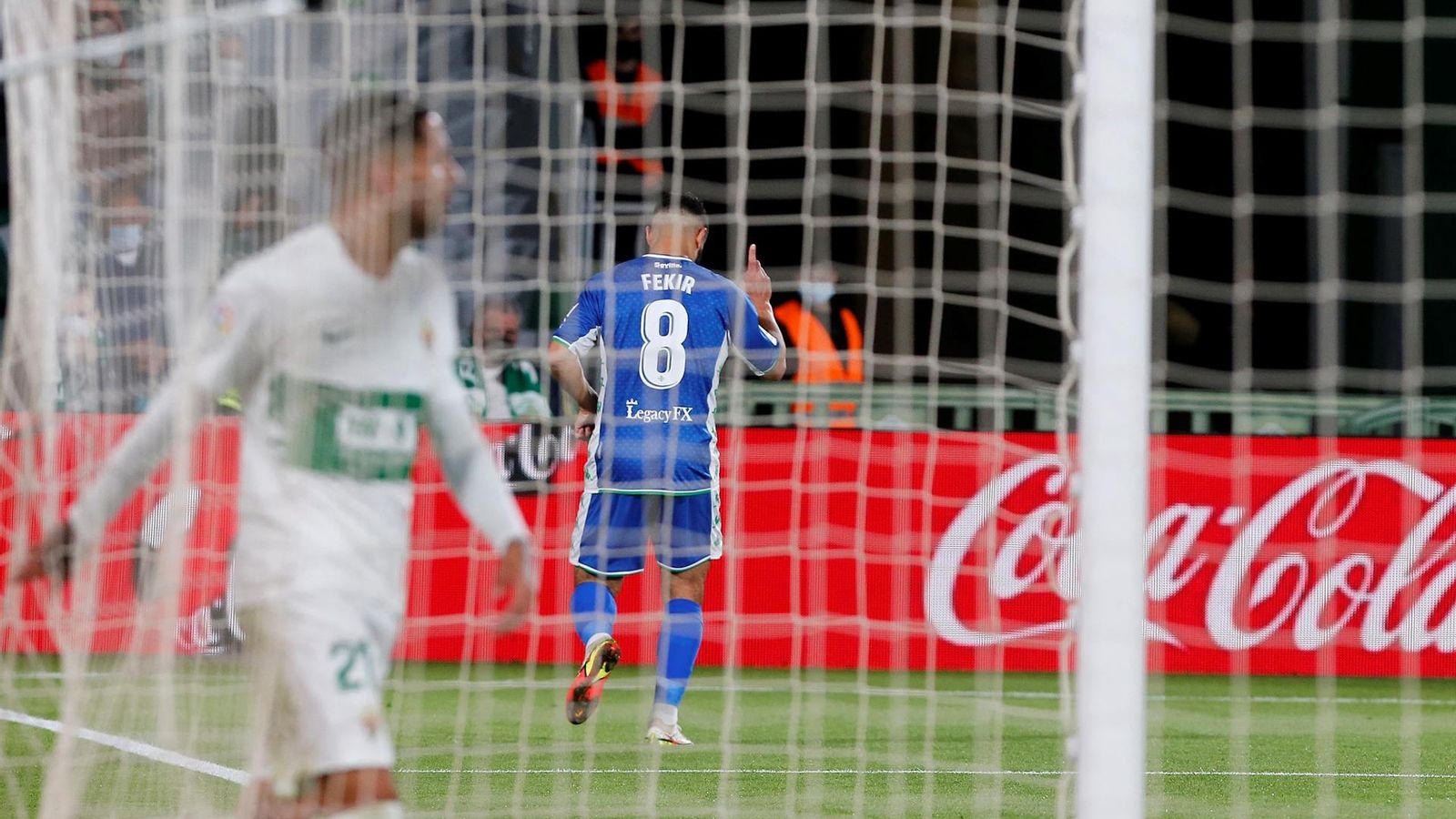 Fekir celebra el tercer gol