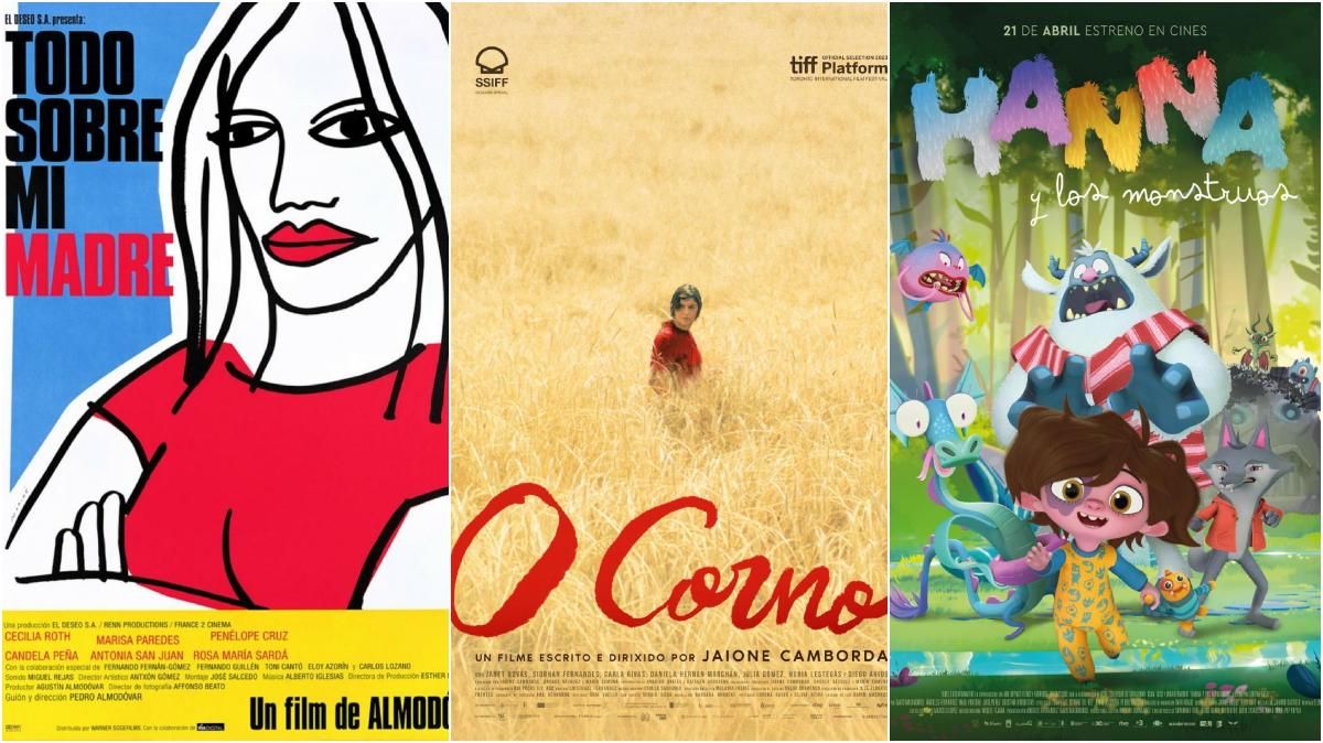 Cartells de les pel·lícules 'Todo sobre mi madre', 'O corno' i 'Hanna y los monstruos' Cartells de les pel·lícules 'Todo sobre mi madre', 'O Corno' i 'Hanna y los monstruos'