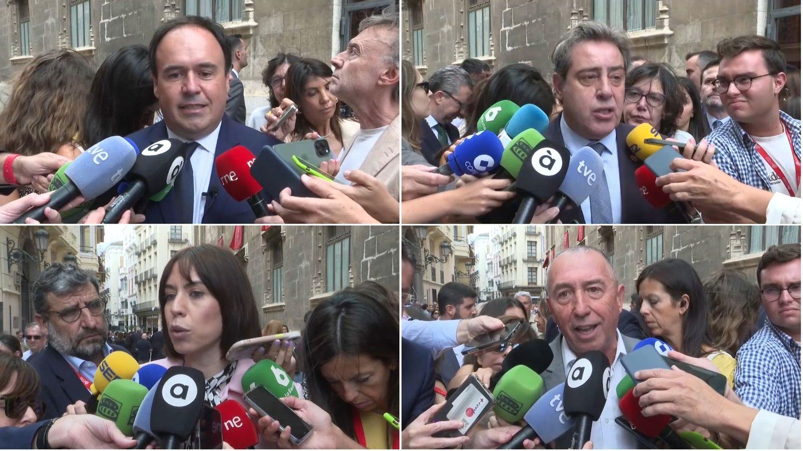 Els grups parlamentaris representats a les Corts reaccionen al discurs de Mazón