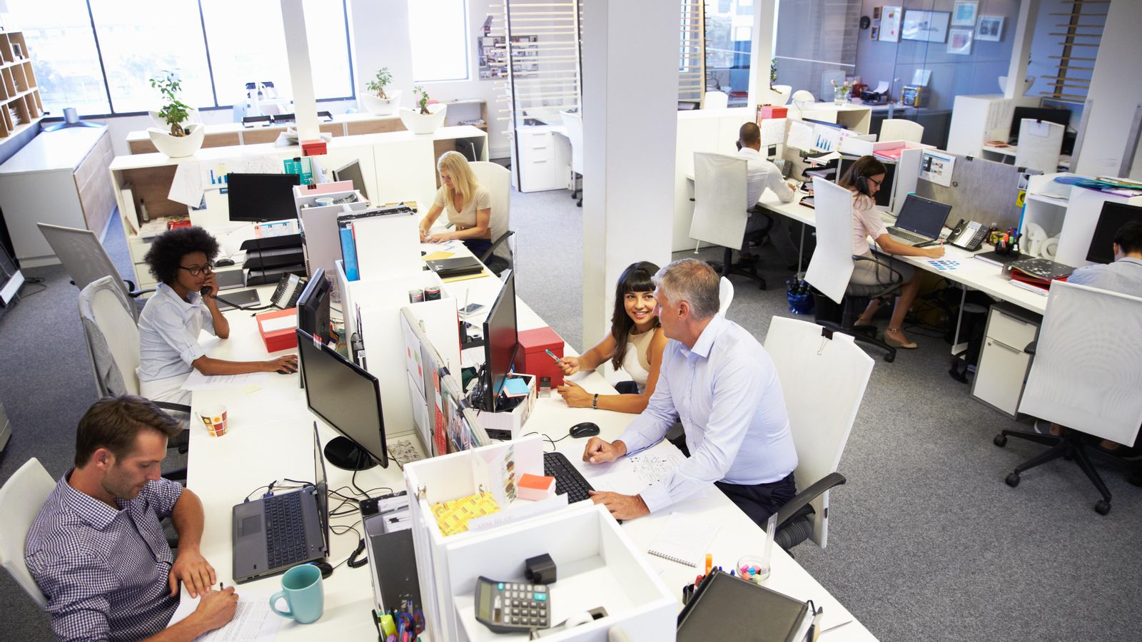 Un grup de persones treballant en una oficina