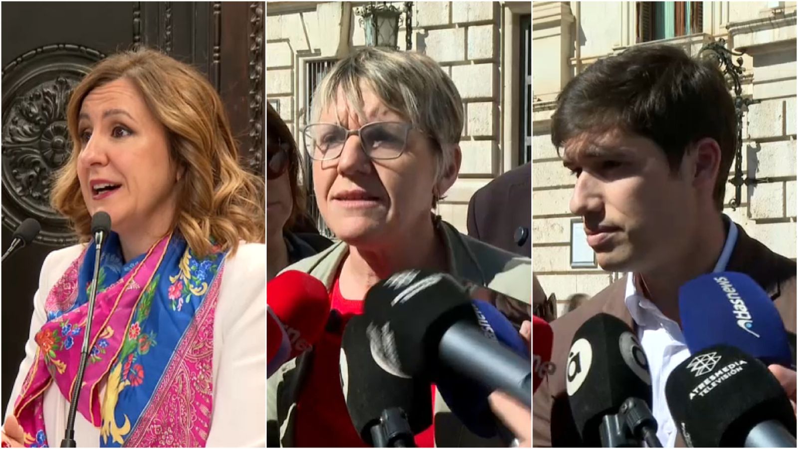 María José Catalá, Papi Robles i Borja Sanjuán, en declaracions als mitjans este dimecres / À Punt NTC