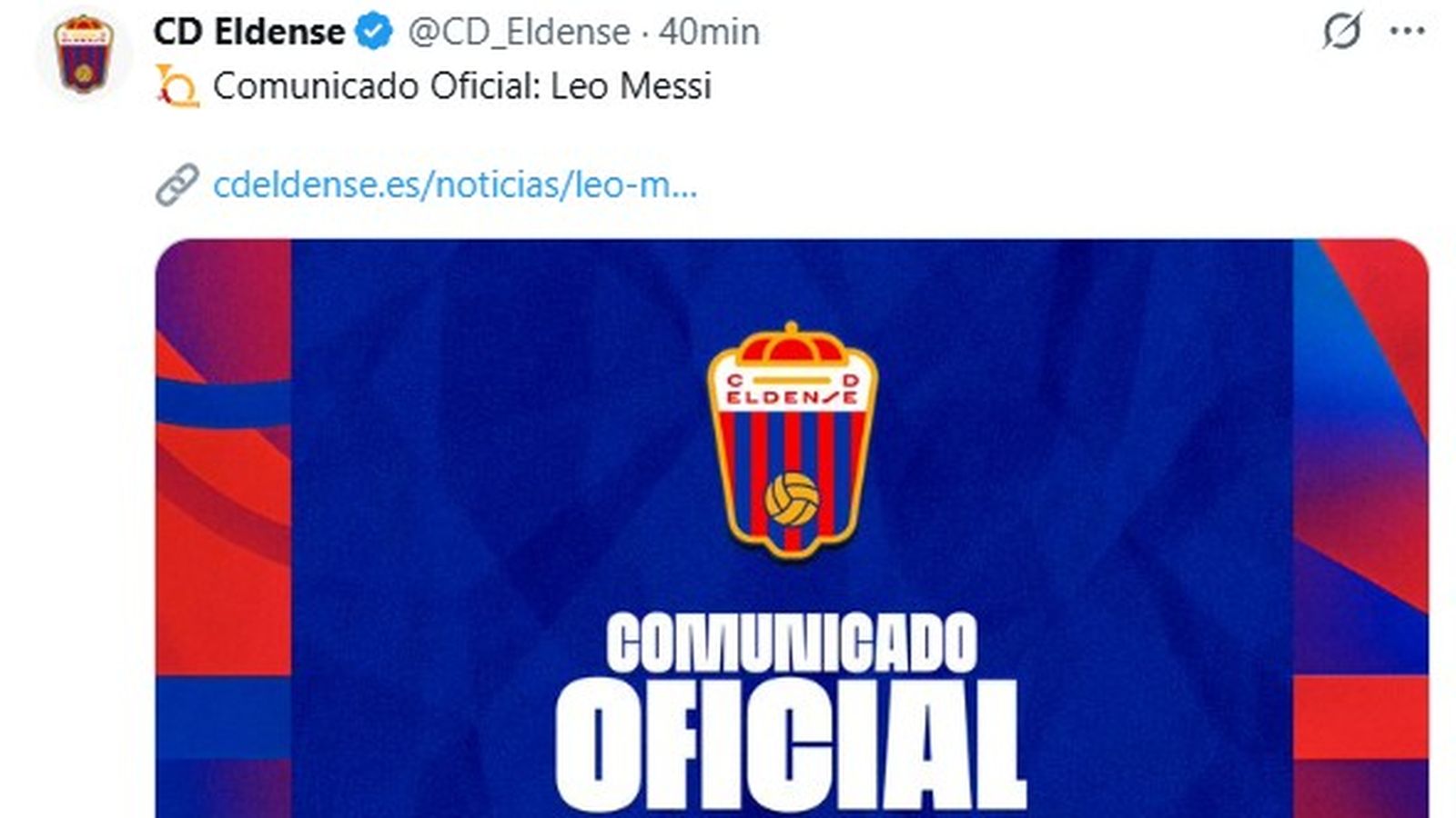 Així ho ha anunciat el CD Eldense en X