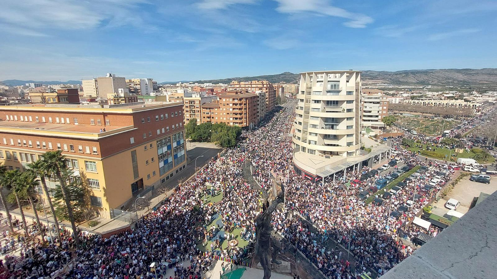 Imatge de la mascletà celebrada aquest dissabte a Castelló de la Plana