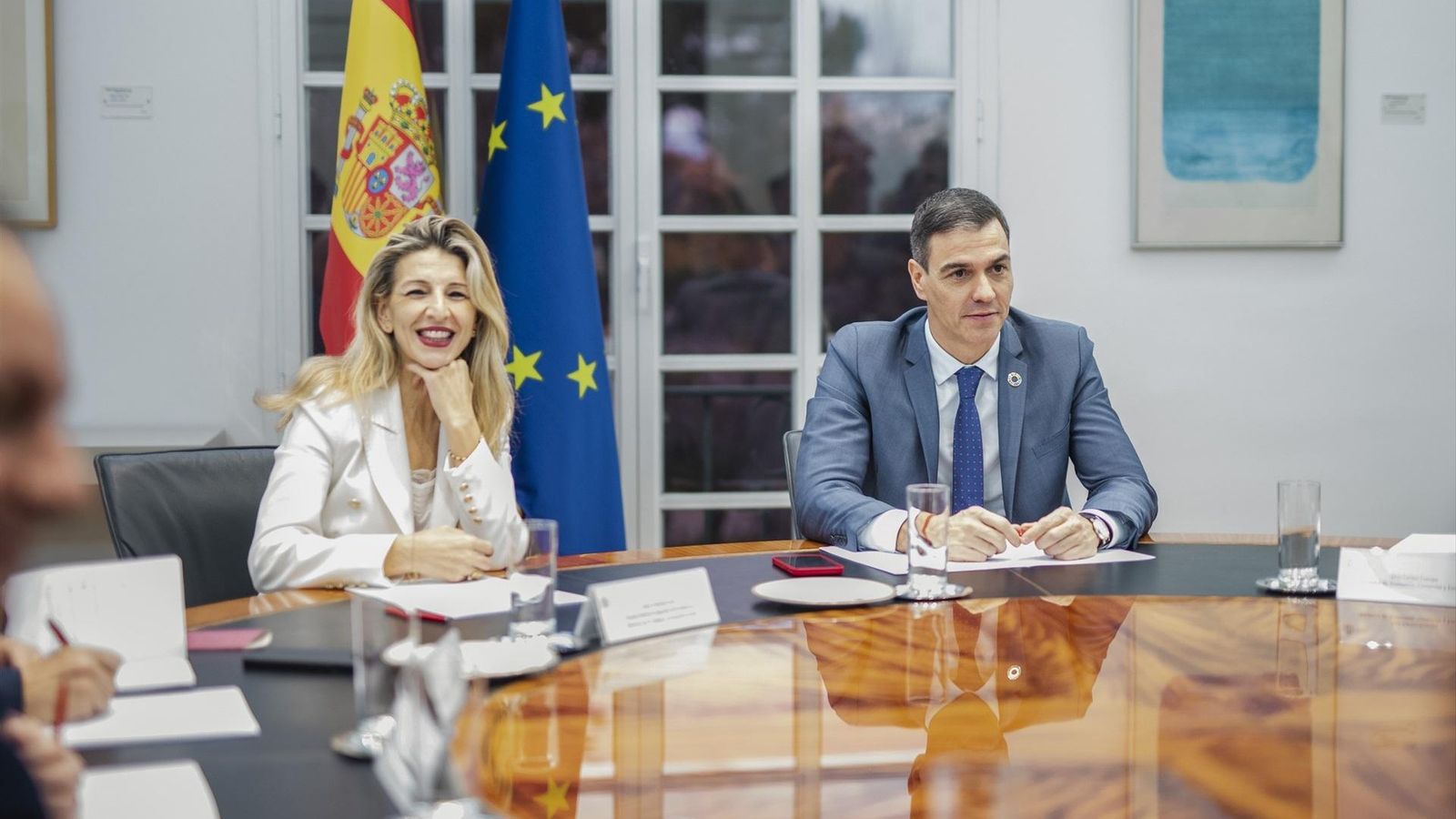 La vicepresidenta segona espanyola i ministra de Treball, Yolanda Díaz, i el president del govern espanyol, Pedro Sánchez