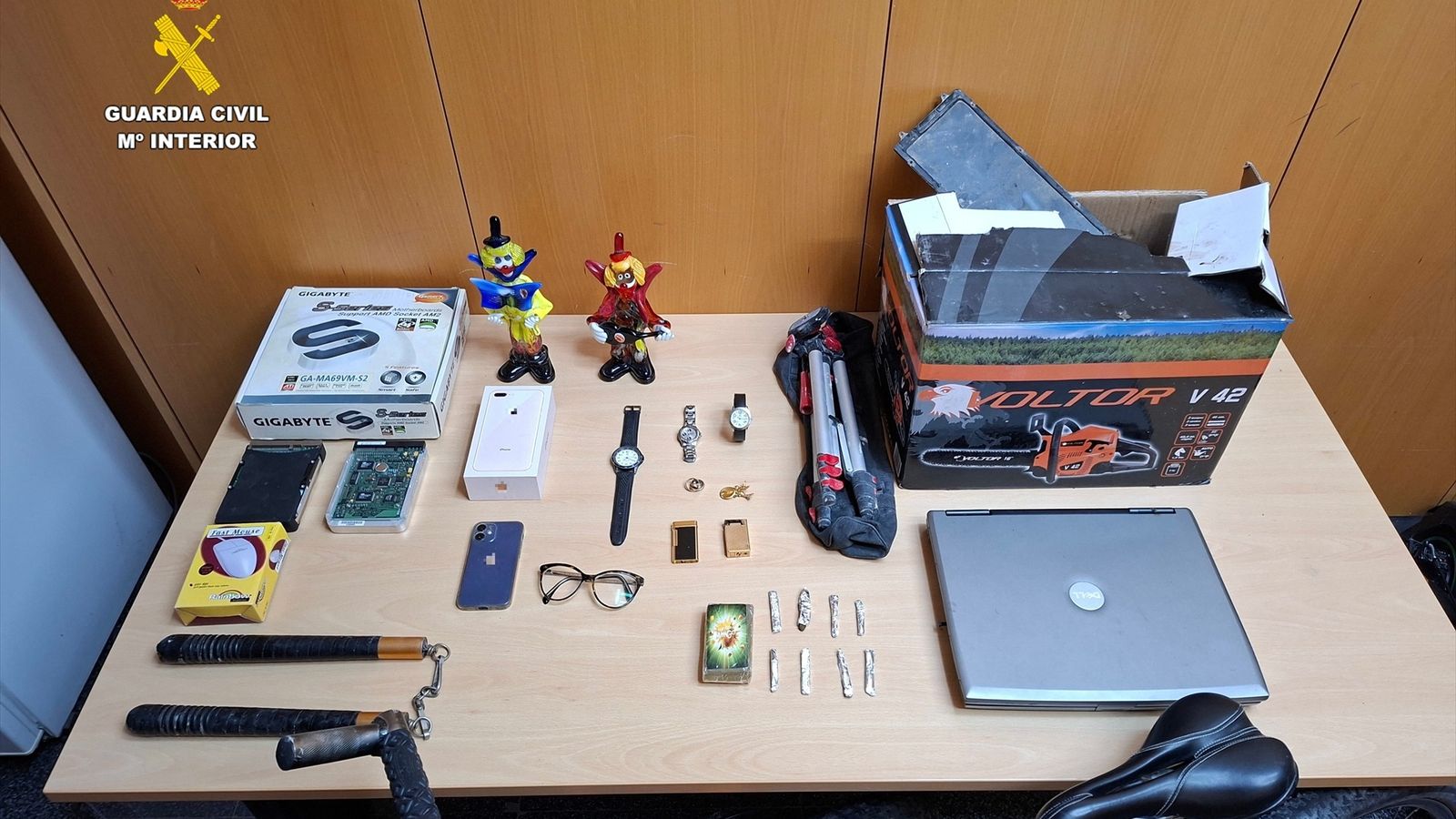 Objectes intervinguts en la investigació per tres robatoris amb força en vivendas de Godella i Massarrojos