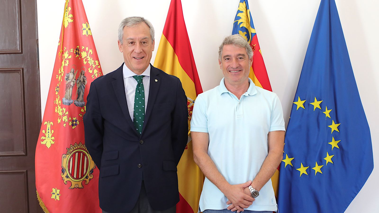 El president d'Eurocaja Rual, Javier López Martín, es va reunir amb l'alcalde de Orihuela, José Vegara Durá