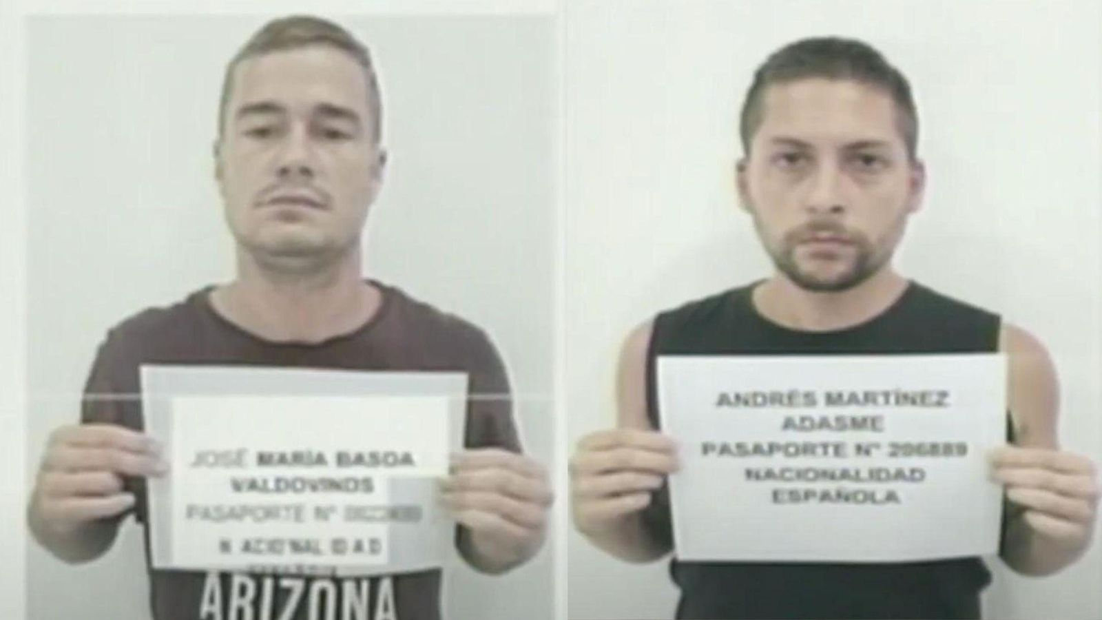 José María Basoa Valdovinos i Andrés Martínez Adasme, els dos detinguts a Veneçuela