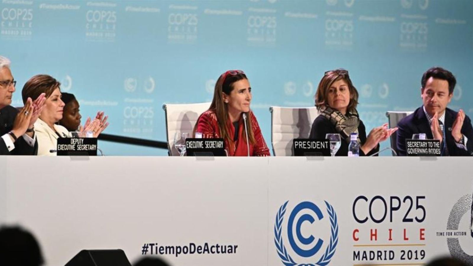 La ministra de Medi Ambient de Xile i presidenta de la COP25, Carolina Schmidt, en el plenari de la Cimera del Clima