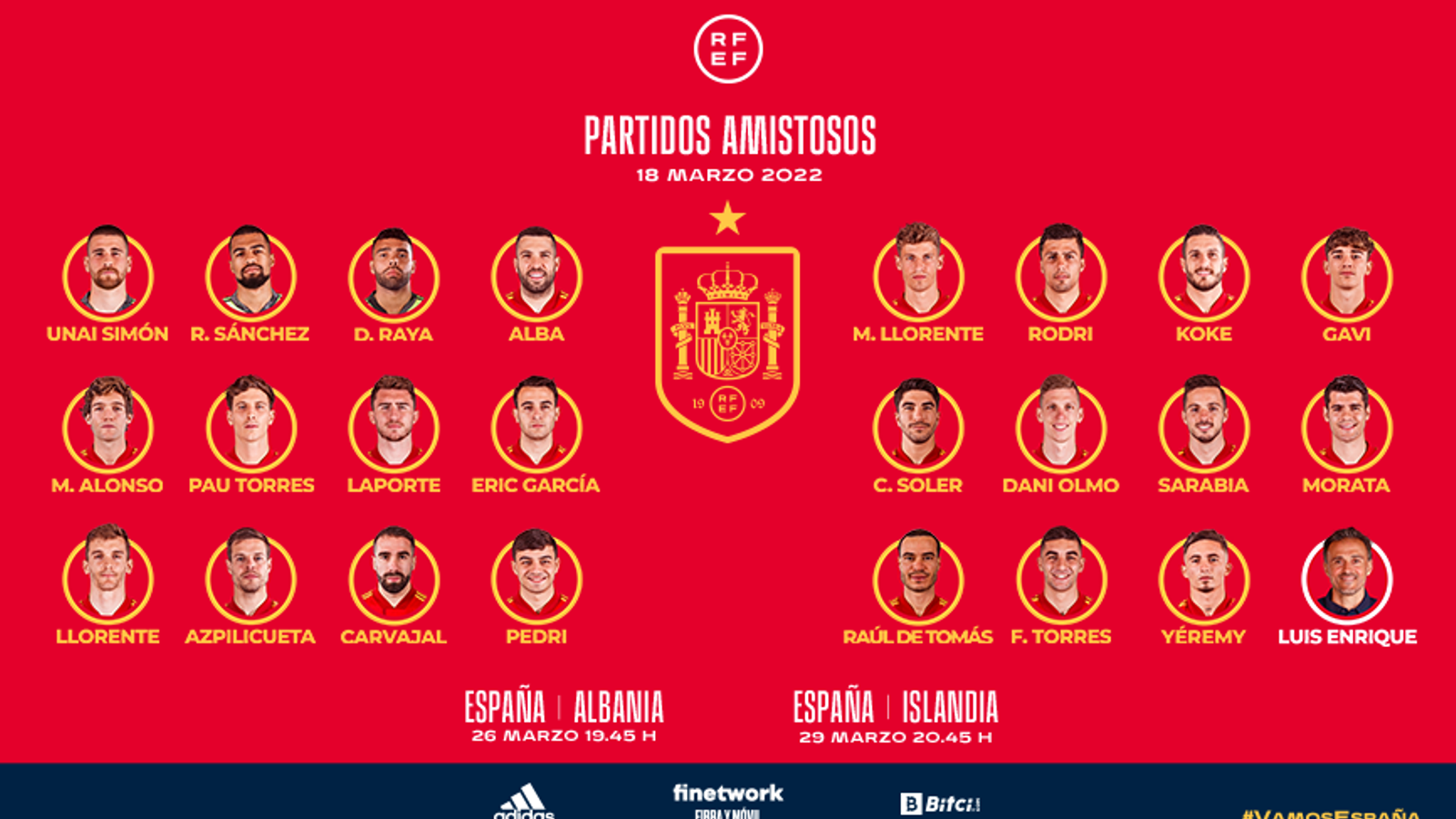 La llista de Luis Enrique