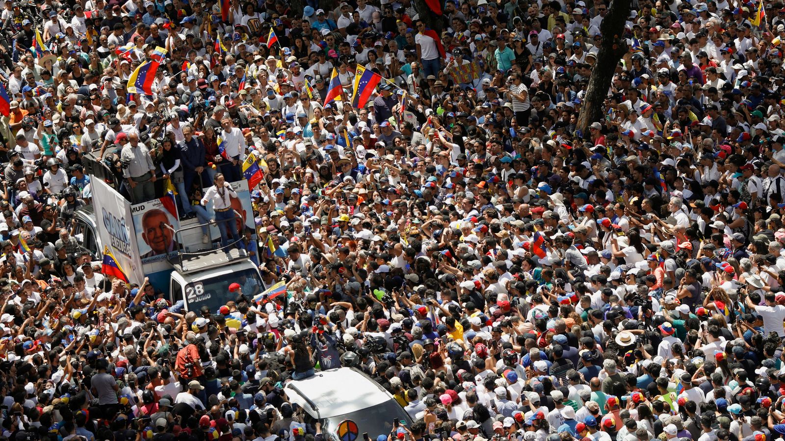 Manifestació pels carrers de Caracas este dissabte