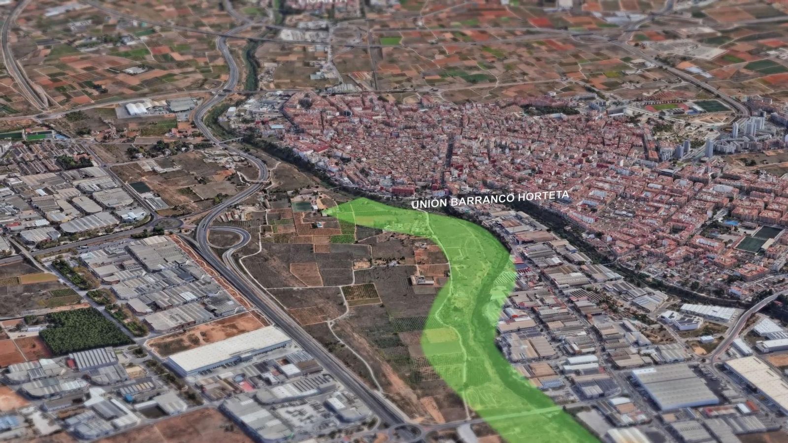 Projecció dels parcs metropolitans lineals del Túria i l'Horta Sud de la Generalitat