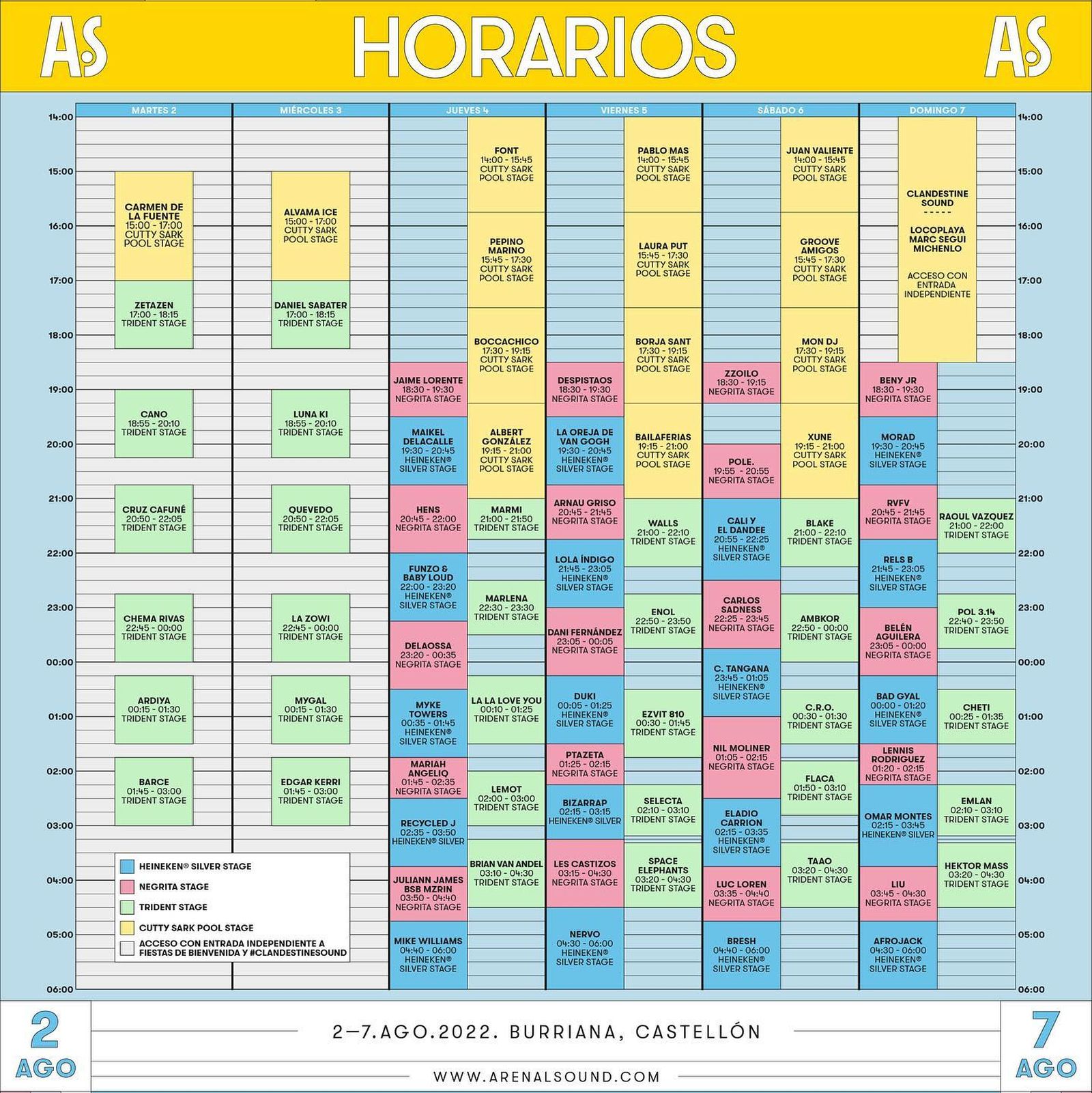 Horaris dels concerts