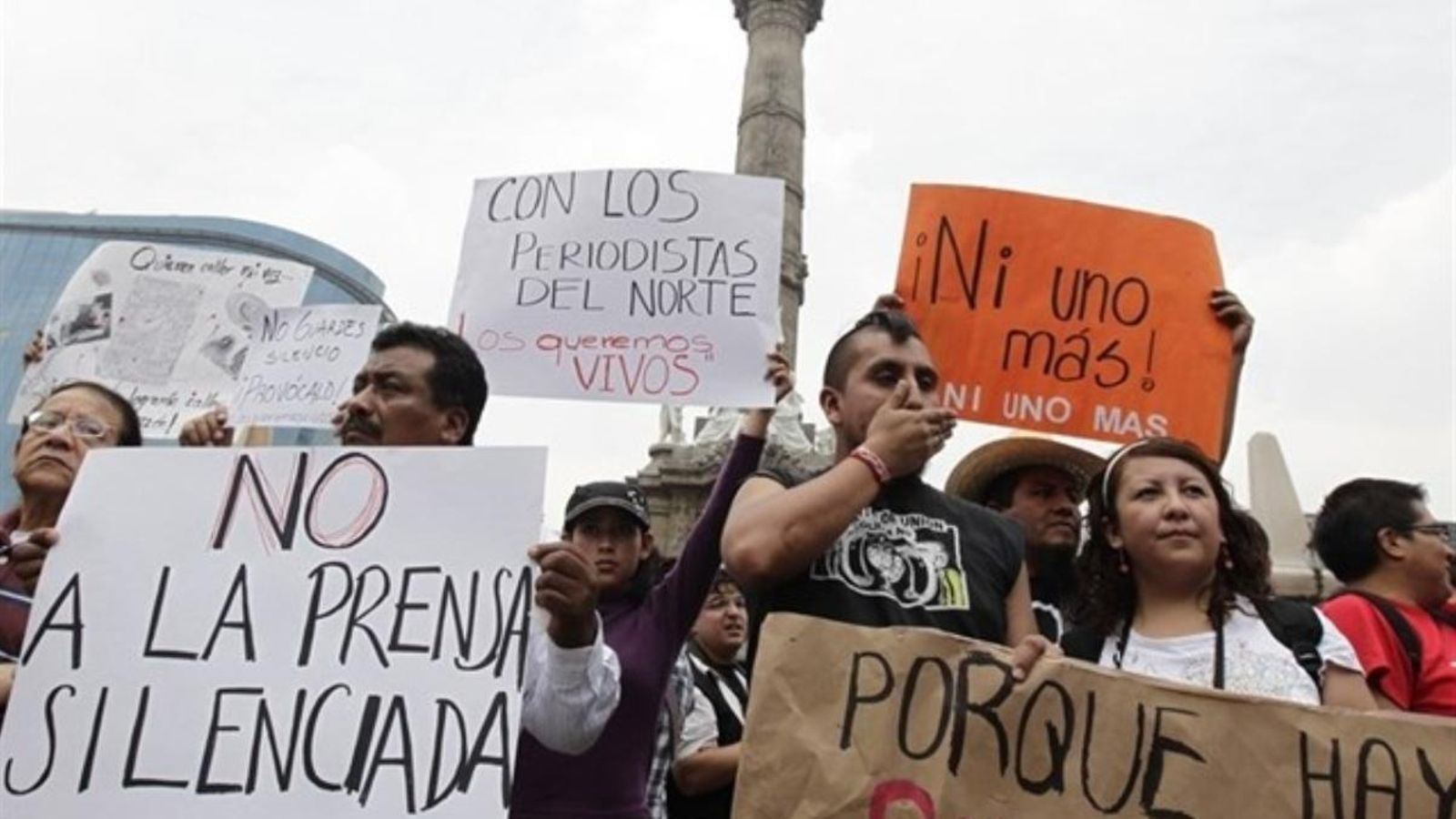 Manifestació a Mèxic contra el segrestament del periodista Salvador Adame Pardo, el passat 2017