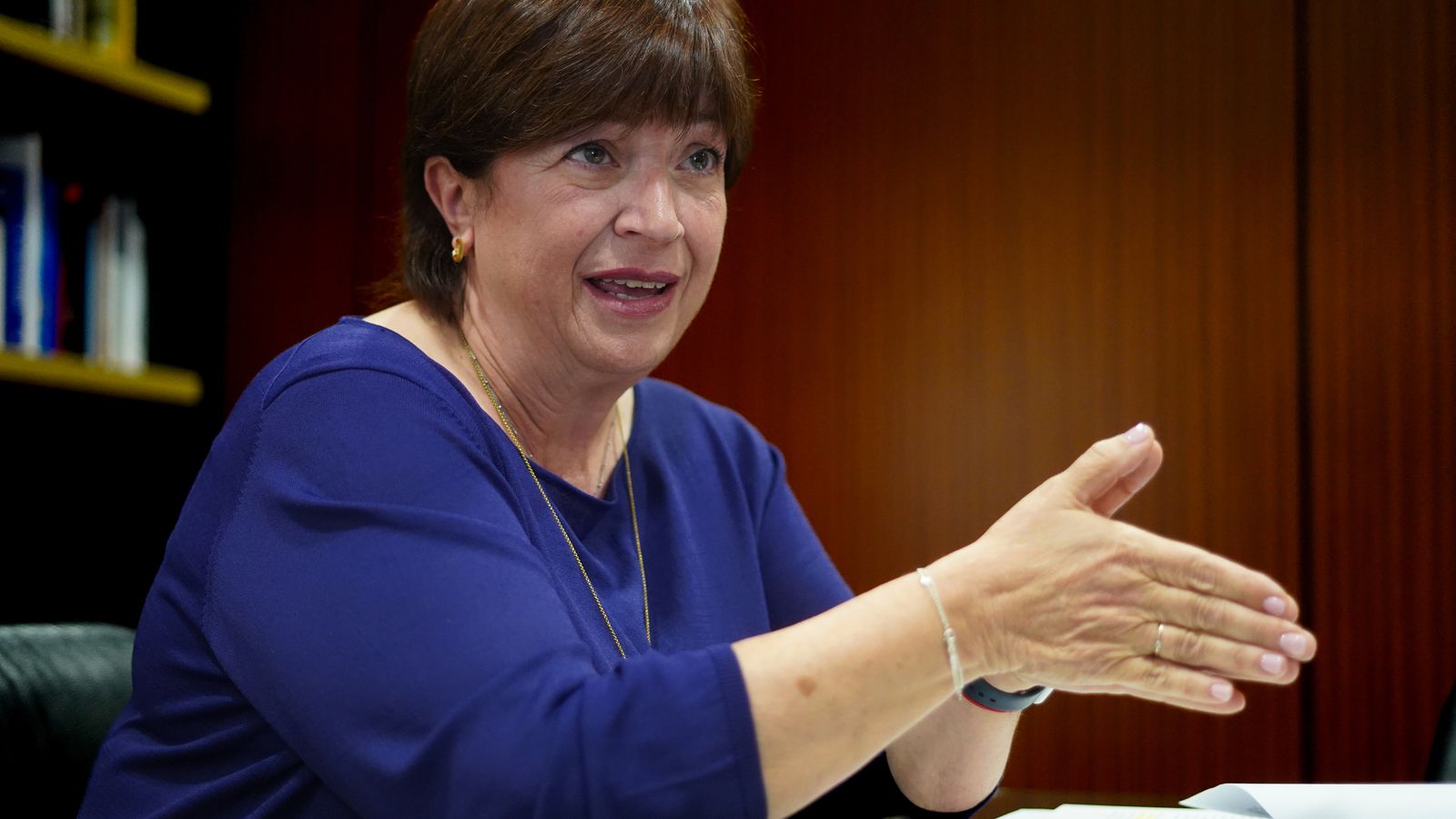 La presidenta de l'AVL Verònica Cantó durant l'entrevista a Europa Press