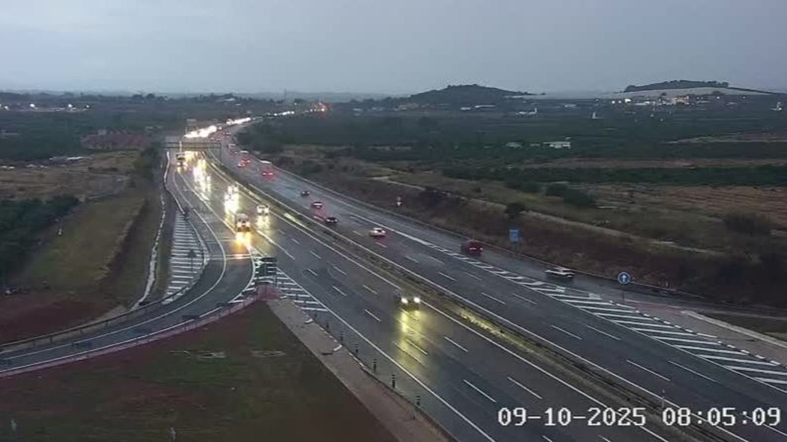 L'A-7 a l'altura de Rafelbunyol, prop d'on ha tingut lloc l'accident de Museros