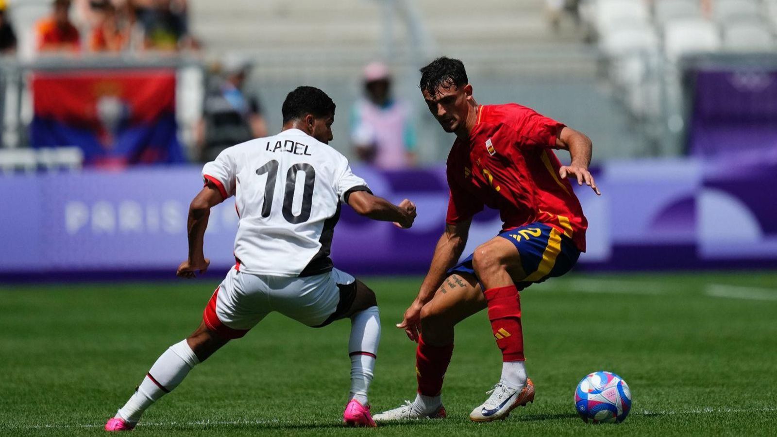 Marc Pubill en una acció del partit contra Egipte