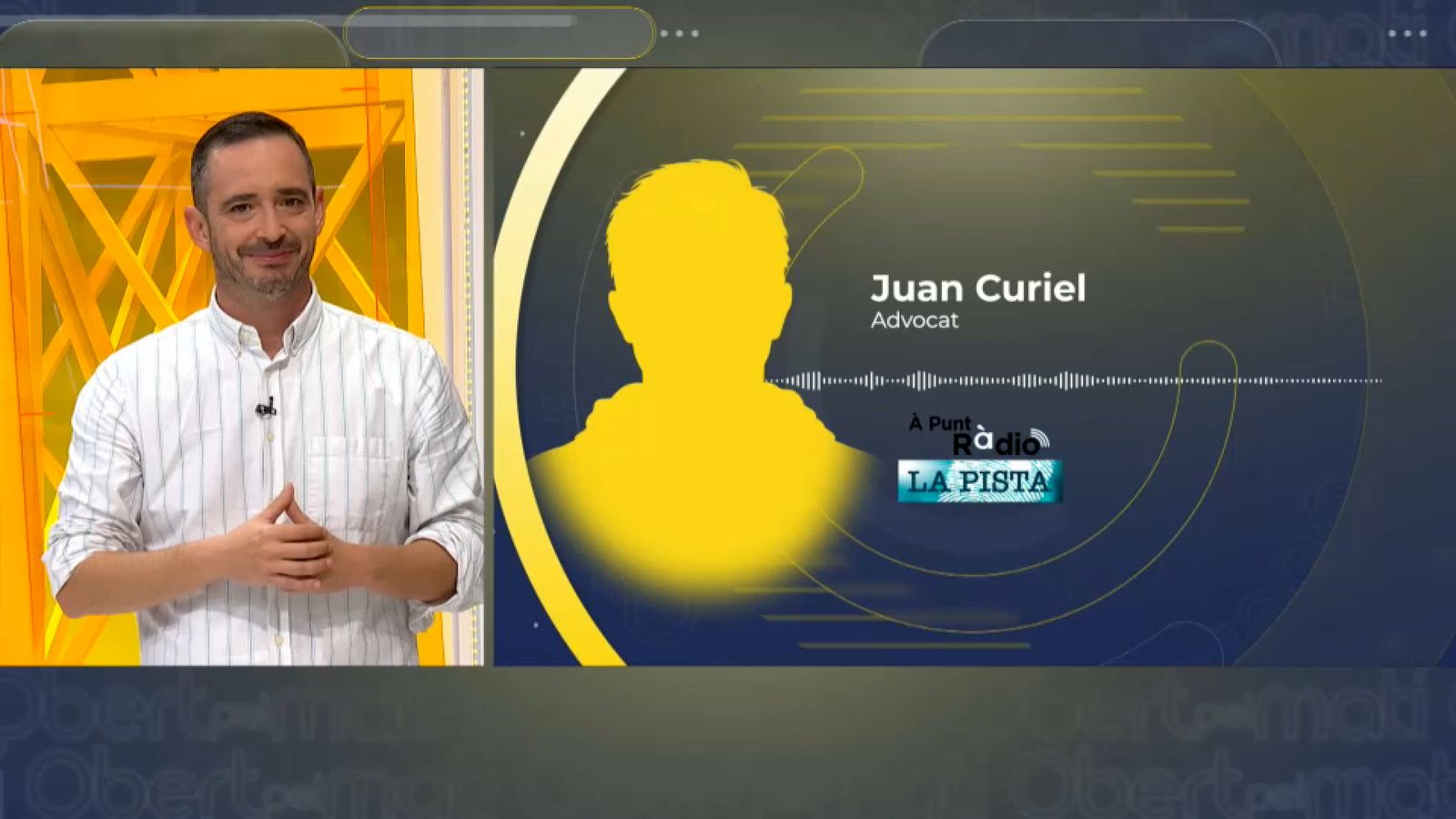Fotograma del programa 'Obert perl matí', on s'ha avançat l'entrevistra en exclusiva de 'La Pista'