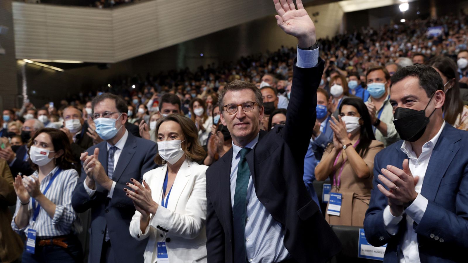 Alberto Núñez Feijóo en el moment que s'ha proclamat president del PP