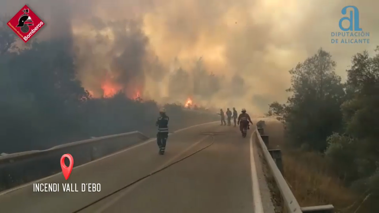 Un moment de l'incendi de la Vall d'Ebo
