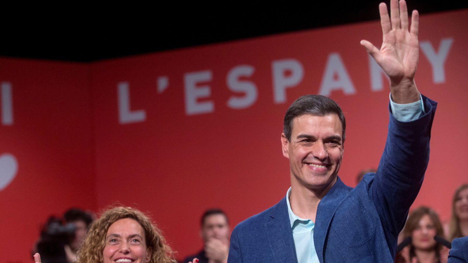 Pedro Sánchez, en un acte de campanya a Badalona