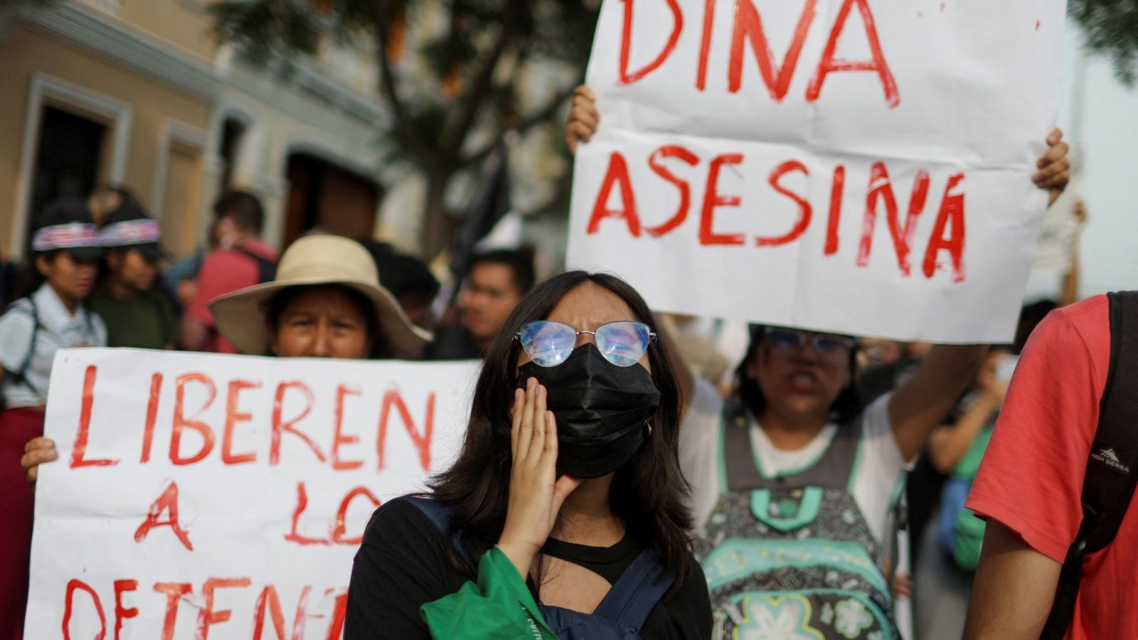 Manifestants en contra del govern de Dina Boluarte al Perú