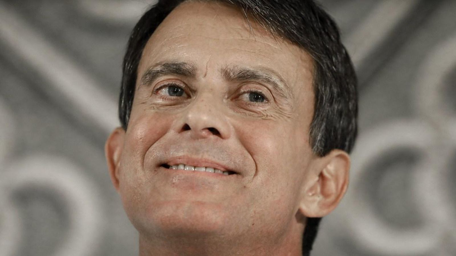 L'exprimer ministre francés i aspirant a la alcaldia de Barcelona, Manuel Valls, en la roda de premsa on ha presentat la candidatura